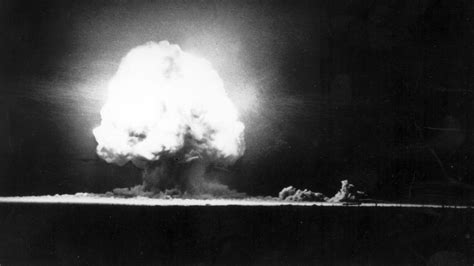 the bomb was dropped to test it out|the first atomic bomb exploded.